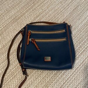 Dooney & Bourke Navy Large Peyton Triple Zip Crossbody Bag